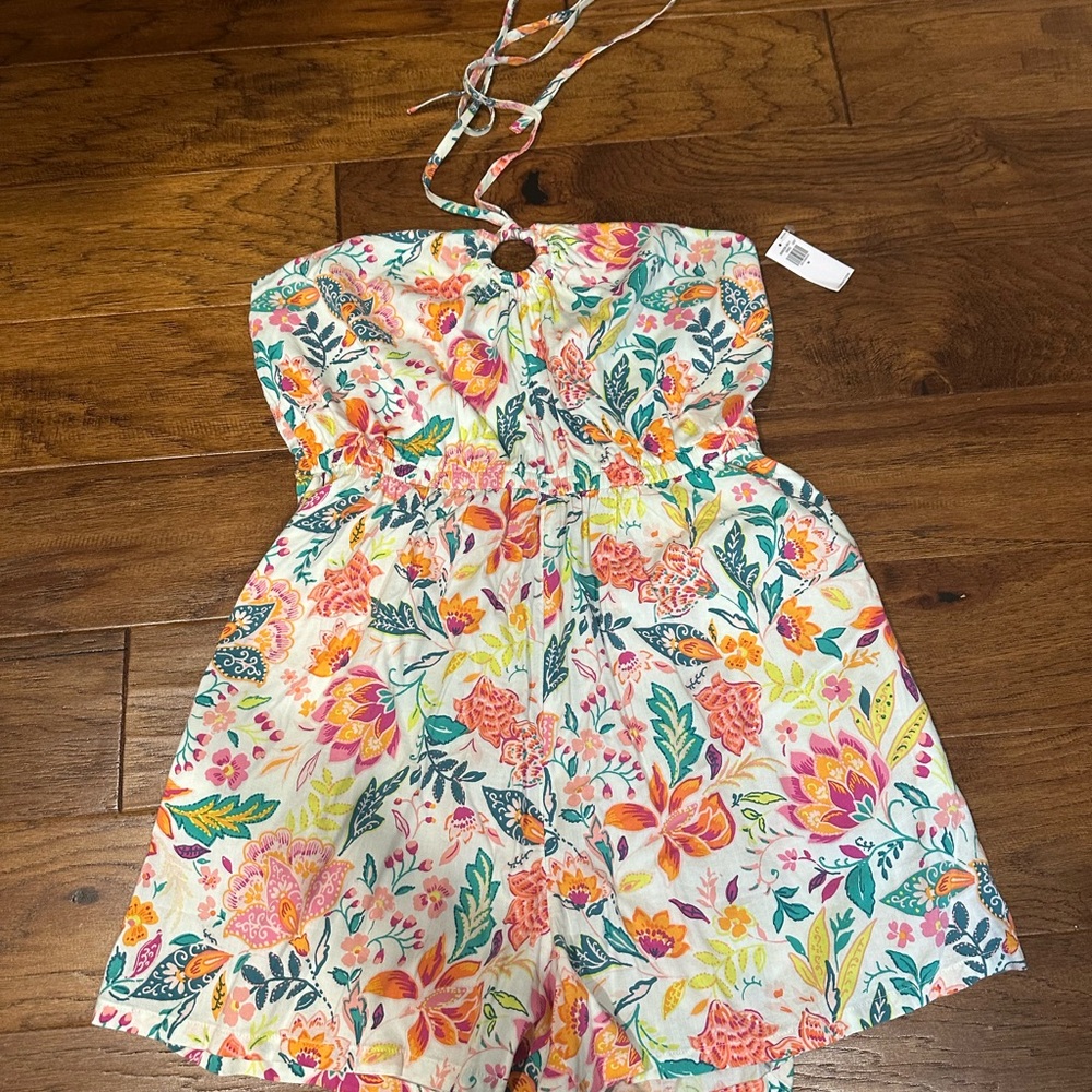 Floral Halter Top Romper